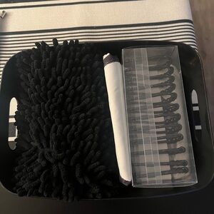 Room Essentials Black and White Shower Curtain Bath Bundle